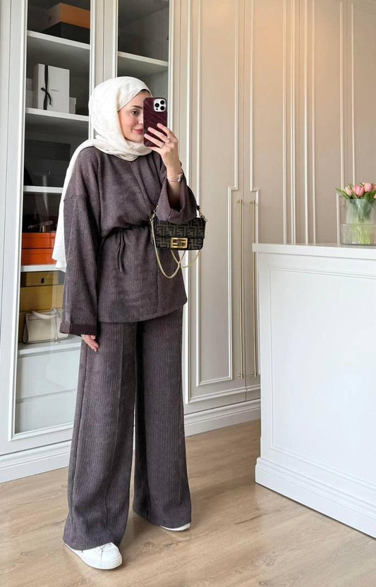 Elegant Ribbed Two-Piece Set