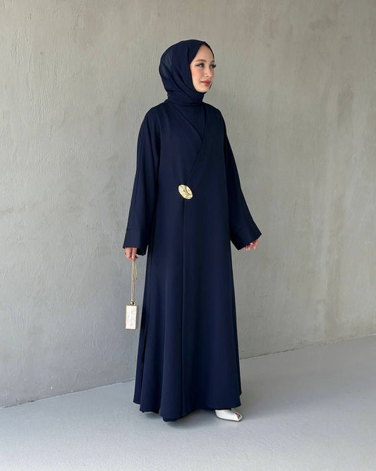 Navy 3-Piece Modest Set (Kimono, Top & Pants)