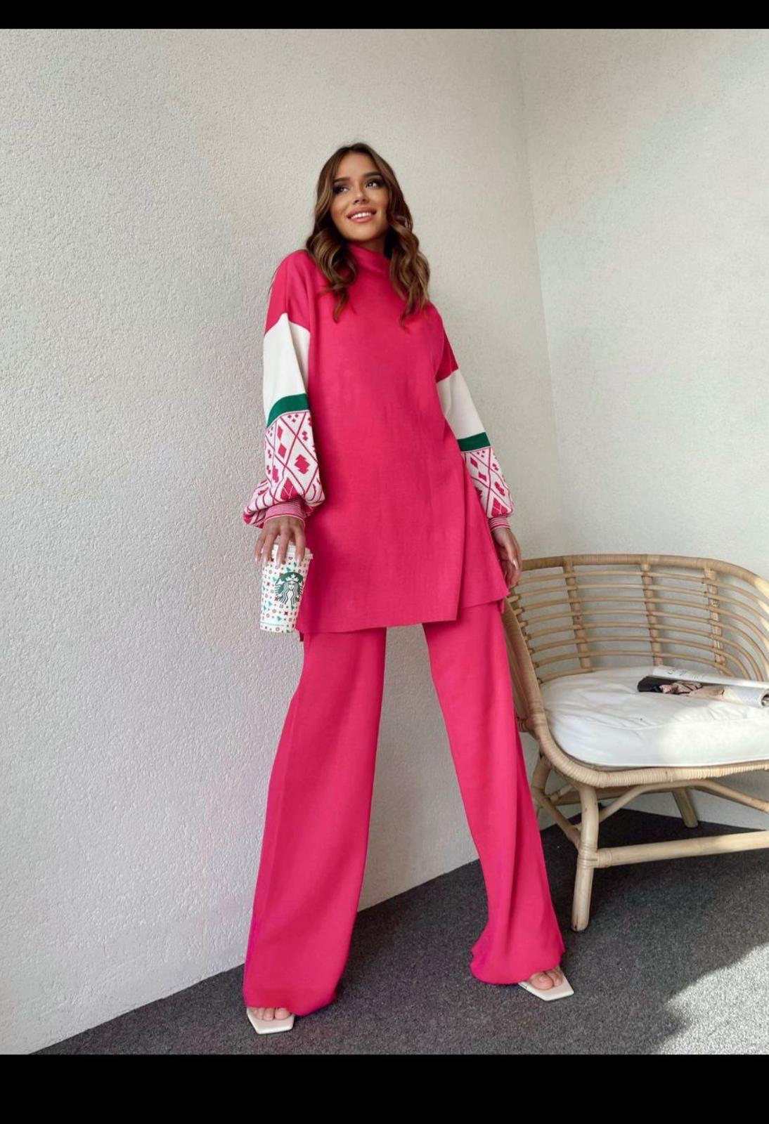 Knitted 2-Piece Set – One Size (Available in Green, Blue & Pink)